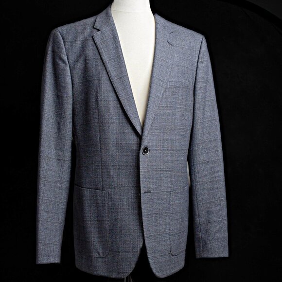 Mens Wool Blazer Jacket Gray | Size 42 L | Hugo Boss - Picture 1 of 8